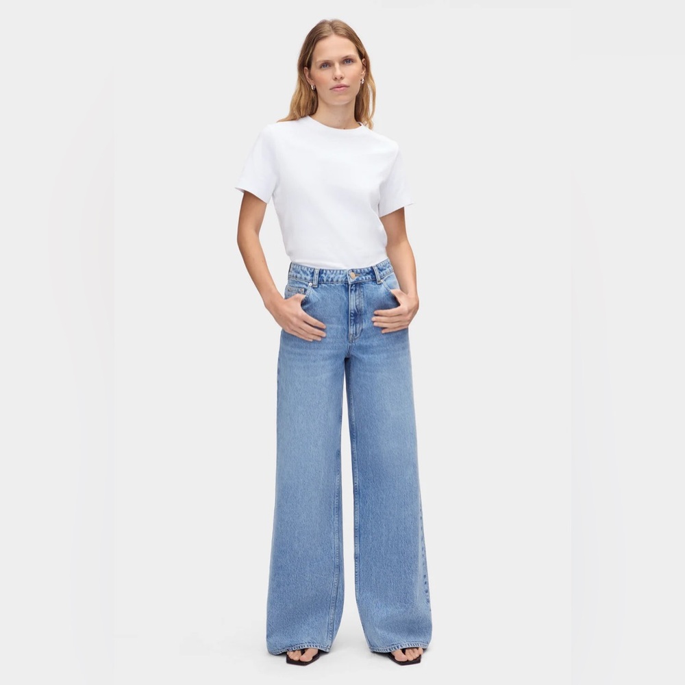 NWT Aligne Loose Wide Jeans Powder Blue Sz 26